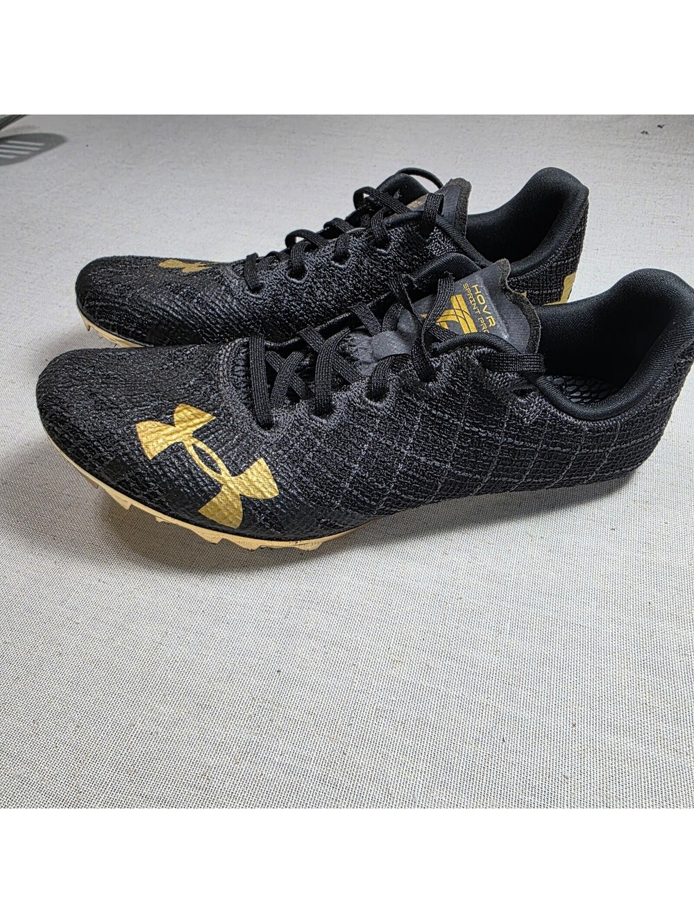 Under Armour Sprint Pro 3 Track Spikes Black Gold Men's 6.5 Women's 8 Running